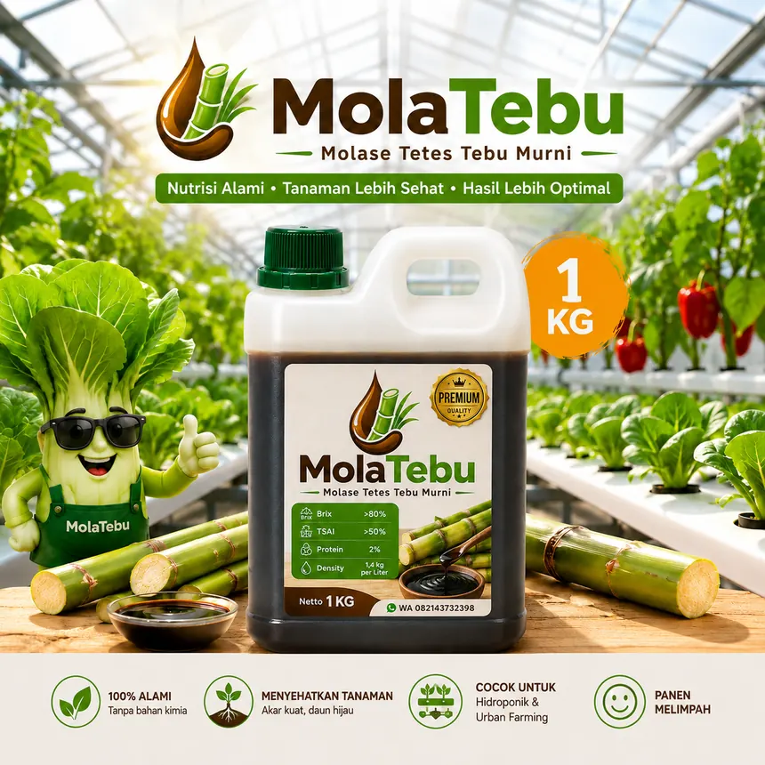 Molase tetes tebu untuk hidroponik dan urban farming